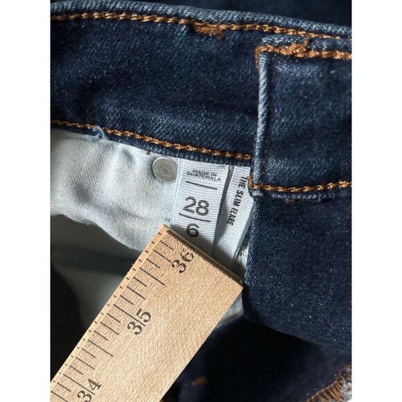 LOFT Womens The Slim Flare Jeans 28 High Rise Dark Wash Classy Boho Festival - Picture 4 of 9